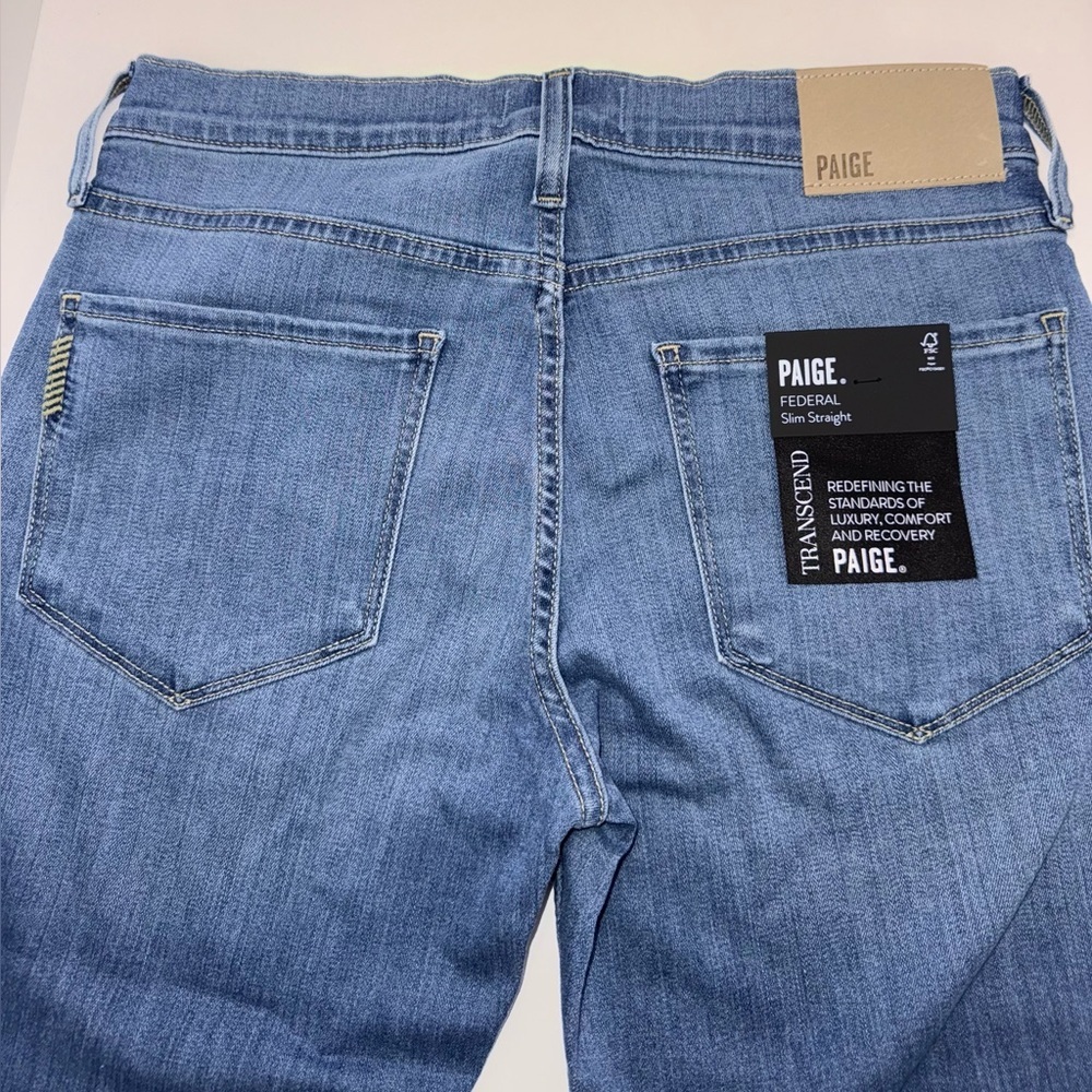 PAIGE Federal Transcend Slim Straight Jeans 38x33.5 NWT - Picture 5 of 12